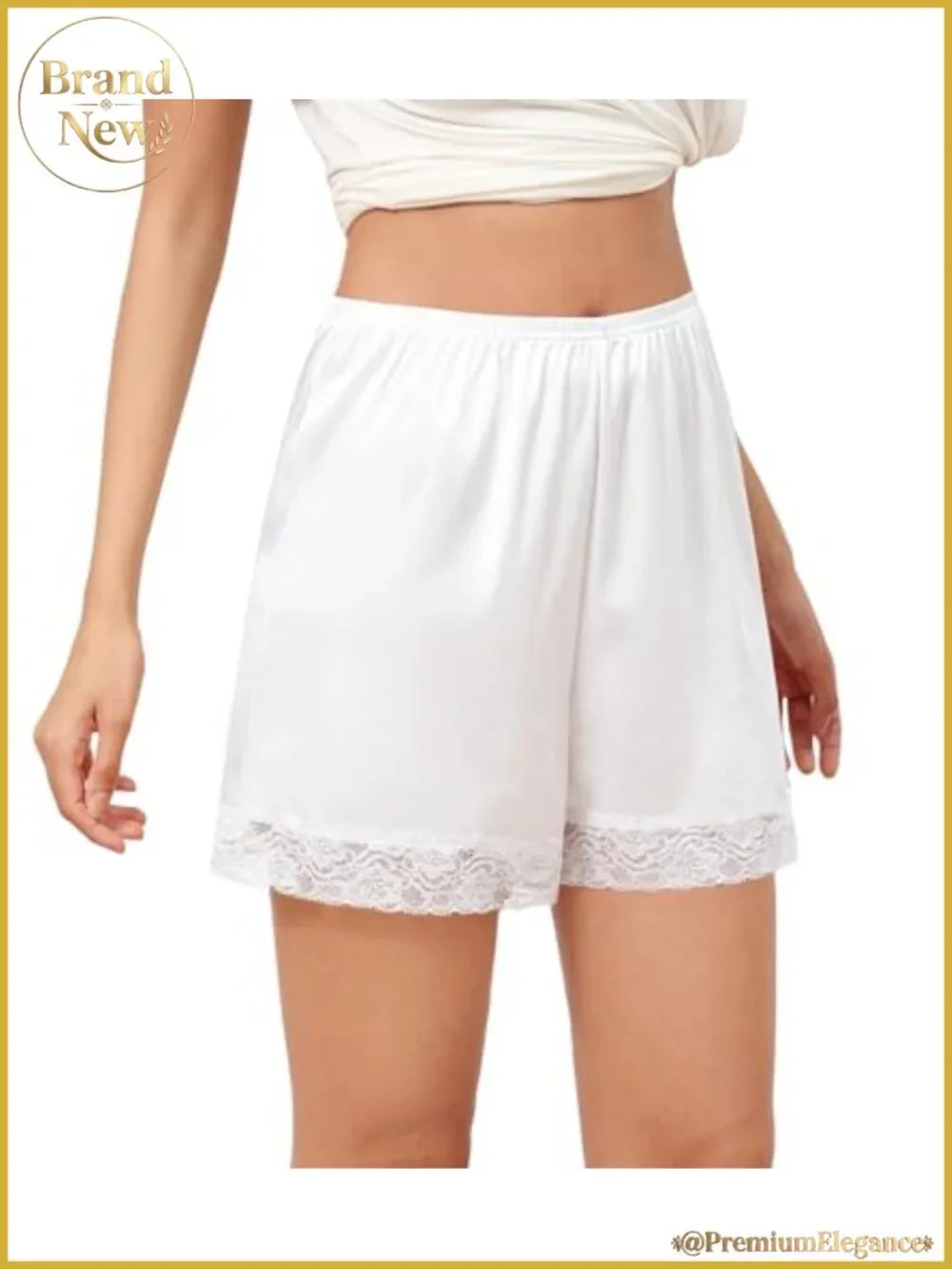 Women's Slip Shorts Soft Smooth Lace Trim Anti Chafing Undershorts for Dresses